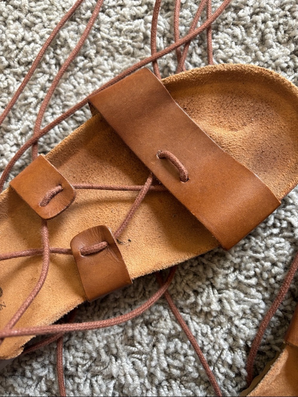 Yokono brown leather lace-up gladiator sandals - Picture 5 of 13